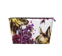 Chihuahua e rosa, Borsa da toilette Borsa per trucco Borsa per cosmetici Borsa da toilette da viaggio portatile