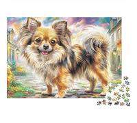 Chihuahua Hat Puzzle Spesso da 1000 Pezzi per Adulti Chihuahua a Pelo Lungo Premium Robusto Alta Qualità Vibrante Sfidante Difficile Antistress 70x50cm/1000pcs