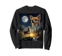 Chihuahua Howling to The Moon Funny Dog Meme Felpa