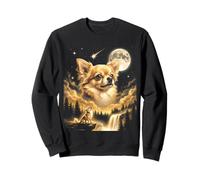 Chihuahua Howling to The Moon Funny Dog Meme Felpa