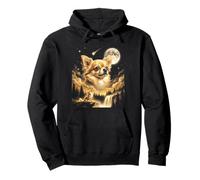 Chihuahua Howling to The Moon Funny Dog Meme Felpa con Cappuccio