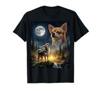 Chihuahua Howling to The Moon Funny Dog Meme Maglietta