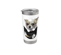 Chihuahua in tasca cucciolo Chihuahua a pelo lungo amante dei cani Bicchiere termico in acciaio inox doppia parete