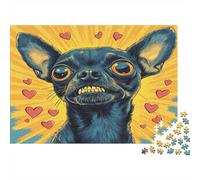 Chihuahua Jigsaw Puzzle Impossibili 1000 Pezzi Pop Art Decorazione Per La Casa. Giochi Rilassamento E Intelligence Per Adulti E Ragazzi Da 14 Anni 1000pcs (75x50cm)