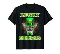 Chihuahua Lucky Dog Leprechaun Hat Funny St Patricks Day Maglietta