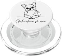 Chihuahua Mama Chihuahua Capelli Corti Mamma Cane Carino Line Art PopSockets PopGrip per MagSafe