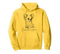 Chihuahua Mama Chihuahua Capelli Lunghi Mamma Cane Carino Line Art Felpa con Cappuccio