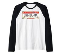 Chihuahua Mexico License Plate Travel Mexican Vacation Beach Maglia con Maniche Raglan