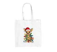 Chihuahua Natale Luci - Borsa Tote IN Tela - Cane Carino Divertente Animali Love
