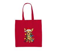 Chihuahua Natale Luci - Borsa Tote IN Tela - Cane Carino Divertente Animali Love