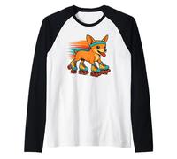 Chihuahua Pattinaggio a rotelle Retro Vintage Amante dei cani Maglia con Maniche Raglan