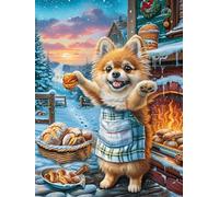 Chihuahua Puppy in Cozy Kitchen Rompicapo 300 Pezzi Per Nonni E Nipoti Cartone Rigido Esercizio Mentale Per Serate in Famiglia Da Passatempo Con Poster Incluso 300 PCS