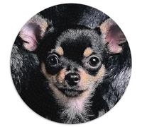 Chihuahua - Puzzle a forma di cucciolo, 1000 pezzi, rotondo, in stile animale, per adulti, 1000 pezzi (67,5 x 67,5 cm)