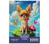 Chihuahua Puzzles 1000 Teile Schwer Puzzle Spielzeug Lernspiel Impossible Animali animati Herausforderung Spielzeug Für Erwachsene Kinder 38x26cm/1000pcs