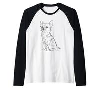 Chihuahua Sketch Art Amici Pelosi Amanti degli Animali Domestici Maglia con Maniche Raglan