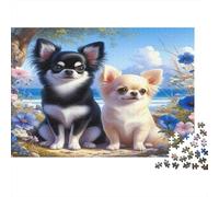 Chihuahua via mare Puzzle 1000 Pezzi Carta riciclata per adulti Puzzle per adulti Gioco difficile e stimolante Ottima idea regalo per creatività e regali 38x26cm/1000pcs