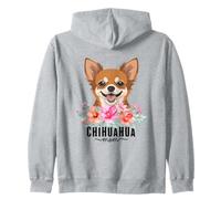 Chihuahua with Flowers Dog Mom Cute Pet Owner Lover Felpa con Cappuccio