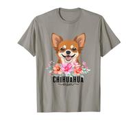 Chihuahua with Flowers Dog Mom Cute Pet Owner Lover Maglietta