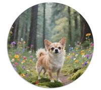 Chihuahua1000 Piece Puzzle Per Adulti Collezione Circle of Colors, Jigsawanimale domestico Cane Arte, Regalo Forma Rotonda1000pcs (67.5x67.5cm)