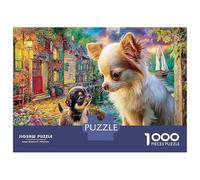 Chihuahuas on Stone Street 1000 Pezzi Puzzle Classici Per Adulti E Bambini ≥12 Anni Giochi Educativi Pet Painting Sfida Impossibile Decorazione Casa Difficile Allenamento Cervello 70x50cm/1000pcs