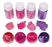 CHIHUOBANG 4 Pz/set di 4 Colori Misti Mica Polvere di Resina Colorante Pigmenti, Gioielli Fai da te Opera d'arte Sapone Trucco Glitter Polvere Epossidica Luminosa Set Multiuso Craft Glowing Powder