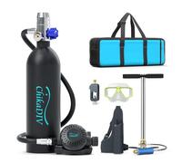 CHIKADIV Mini bombola da Sub, Bombola Subacquea 1L Bombole da Immersione Ossigeno con 10-20 Minuti Diving Ossigeno Serbatoio Bombola Sub Respiro Sott'Acqua Dispositivo (Consegna in 10 Giorni) B Black