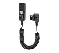 Chikoni Connettore per cavo di alimentazione splitter maschio a 2 porte femmina con tipo C, indicatore luminoso e attacco da 1/4", adatto per fotocamera Anton Bauer V-Mount ARRI RED TILTA Steadicam
