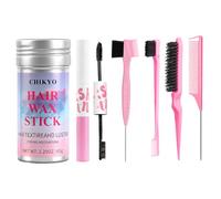 CHIKYO Bastone di cera per capelli, bastone per controllo dei bordi per capelli del bambino, spazzola per capelli lisci sulla schiena, controllo flyaway, spazzola per bordi, pettine a coda di ratto