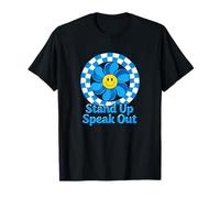 Child Abuse Awareness Stand Up Speak out Retro Blue Girandola Maglietta