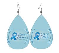 Child AbuseAwareness Month Orecchini a goccia in pelle Set di orecchini pendenti Pendenti morbidi e leggeri per le donne
