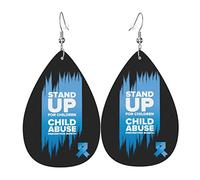 Child AbuseAwareness Month Orecchini in ecopelle Orecchini pendenti a goccia per donne e ragazze