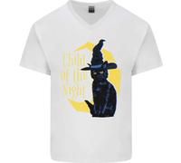 Child Della Notte Halloween Gatto Nero Strega Maglietta In Cotone A V Per Uomo