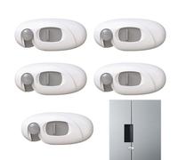 Child Lock Fridge, Baby Safety Fridges Door Locks, 3.94x1.77x0.79 Inches, Strong Adhesive Toddler Latch, Easy Hand for Kids Proofing Home Appliances, White