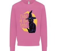 Child Of The Night Halloween Black Cat Witch Uomo Sweatshirt Jumper