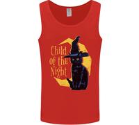 Child Of The Night Halloween Black Cat Witch Uomo Vest Tank Top
