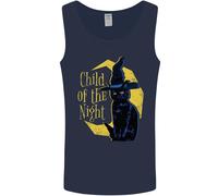 Child Of The Night Halloween Black Cat Witch Uomo Vest Tank Top