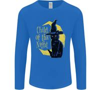 Child Of The Night Halloween Gatto Nero Strega Uomo Maniche