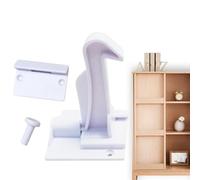 Child Proof Drawer Locks - Invisible Cabinet Latch Locks, Adhesive Safety Design | Secure Protection Function, Toddler Proofing Tool, Top Cabinet Locking System, for Kitchen Cupboard Closet, White