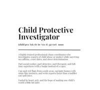 Child Protective Investigator Definition Notebook White with Black Lettering - Funny & Heartfelt Gift for CPI Heroes | 7.5 x 9.25 Journal with 120 Lined Pages for Notes, Cases, and Daily Chaos