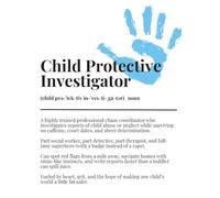 Child Protective Investigator Definition Notebook White with Blue had for Child Abuse Awareness - Funny & Heartfelt Gift for CPI Heroes | 7.5 x 9.25 ... Lined Pages for Notes, Cases, and Daily Chaos