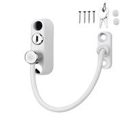 Child Safety Lock, Kid Safe Window Lock, Stainless Steel Window Restrictor, Anti-Theft Door Stopper with Key, Home Security for Baby, Pet, Drawers, Refrigerators, Toilets, White