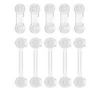 Child Safety Locks - Cabinet Locks Baby Proofing Set | ABS Adhesive Latches, 5 Long & 5 Short Lock | No-Drill Baby Drawer, Door, Fridge & Toilet Lock Kit for Toddler Home Protection