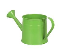 Child Sized Green Metal Watering Pot with Ergonomic Handle for Flower Care