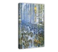 Childe Hassam Famous Prints Fifth Avenue poster per l'estetica della stanza, poster artistico da parete su tela e cornice 30,5 x 45,7 cm