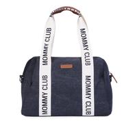 Childhome, Borsa per pannolini per bebè, Mommy Bag, Materassino per pannolini per bebè, Molteplici scomparti, fascette per passeggino, tracolla, pelle vegana, 22L, Mommy Club Signature, Canva Nero