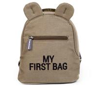 CHILDHOME, Child's backpack, babyschool, kindergarden, Nursery, two compartments, adapted capacity Lunchbag/bottle, Removable safety buckle, water repellent, My fist bag, canvas Khaki