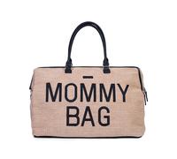 CHILDHOME, Mommy Bag, Borsa per la mamma, Borsa per il cambio, Maternità, Borsa da viaggio, Grande capacità, Fasciatoio, Tracolla regolabile, Compartimenti, Tasca isolata, Passaggio valigia, Raffia