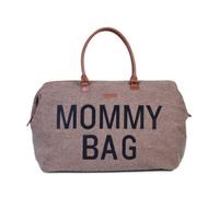 CHILDHOME Mommy Bag - Borsa Fasciatoio e Viaggio, Grande Capacità, Materassino Incluso, Tracolla Regolabile, Scomparti Multipli, Pochette Isotermica, Passaggio Valigia - Teddy Marrone