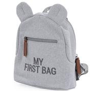 Childhome, Zaino per bambini, scuola, asilo, asilo, scuola materna, due scomparti, capacità adatta per pranzo/bottiglia, fibbia di sicurezza rimovibile, idrorepellente, My First Bag, Jersey Grigio
