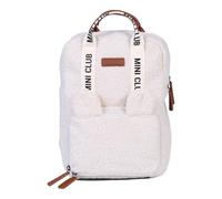 CHILDHOME Zaino Neonato e Bambino - My First Bag 7L, Zaino Scuola Materna, Compartimento Pranzo, Pochette Isotermica, Solido in Cotone, Mini Club Urban - Teddy White